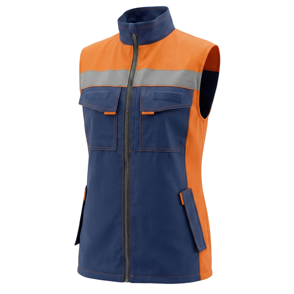 Комплект летний куртка и жилет мужской Модель-115, темно-синий с оранжевым thumbnail 4