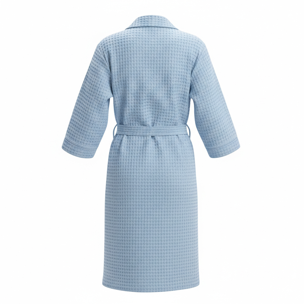 Банный вафельный халат Модель-404, светлый серо-голубой thumbnail 2