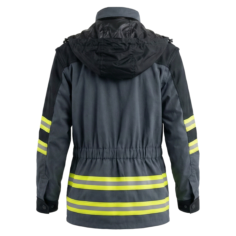 Куртка летняя мужская Модель-114, серая с флуоресцентным желтым и черным thumbnail 2