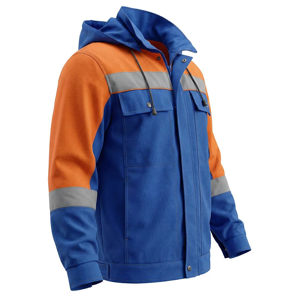 Куртка летняя мужская Модель-116, васильковая с оранжевым thumbnail 4