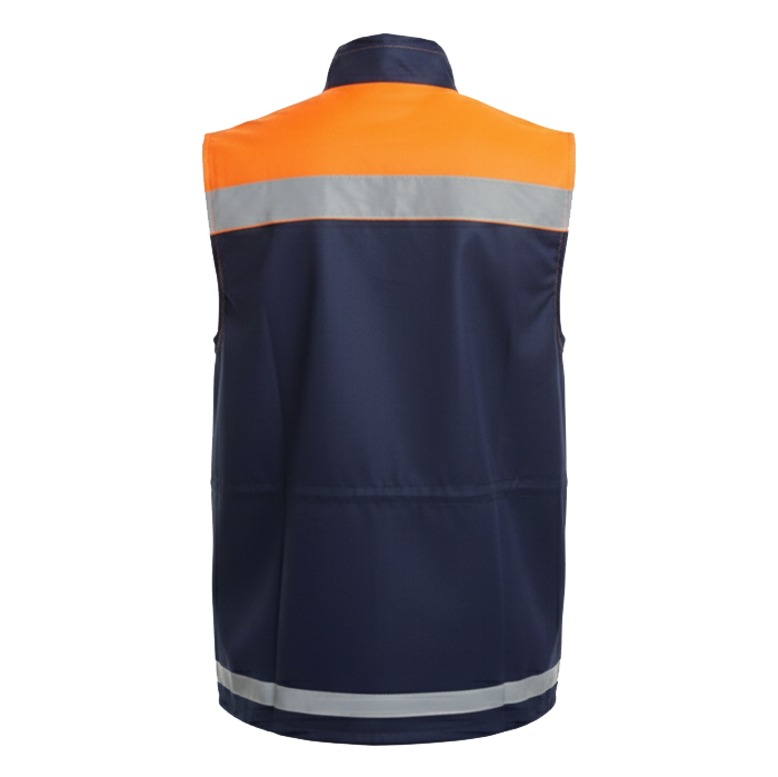 Комплект летний куртка и жилет мужской Модель-115, темно-синий с оранжевым thumbnail 6