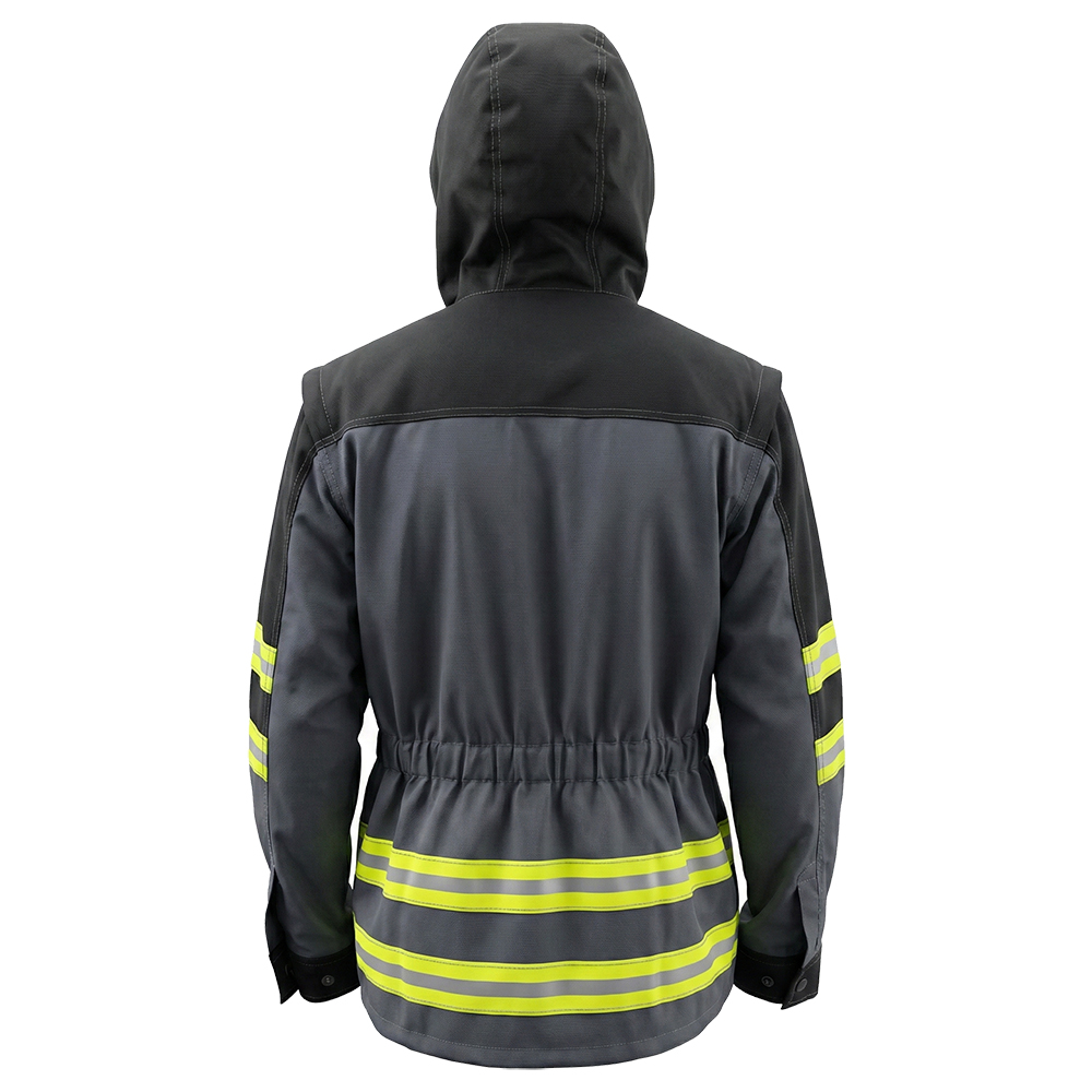 Куртка летняя мужская Модель-114, серая с флуоресцентным желтым и черным thumbnail 3