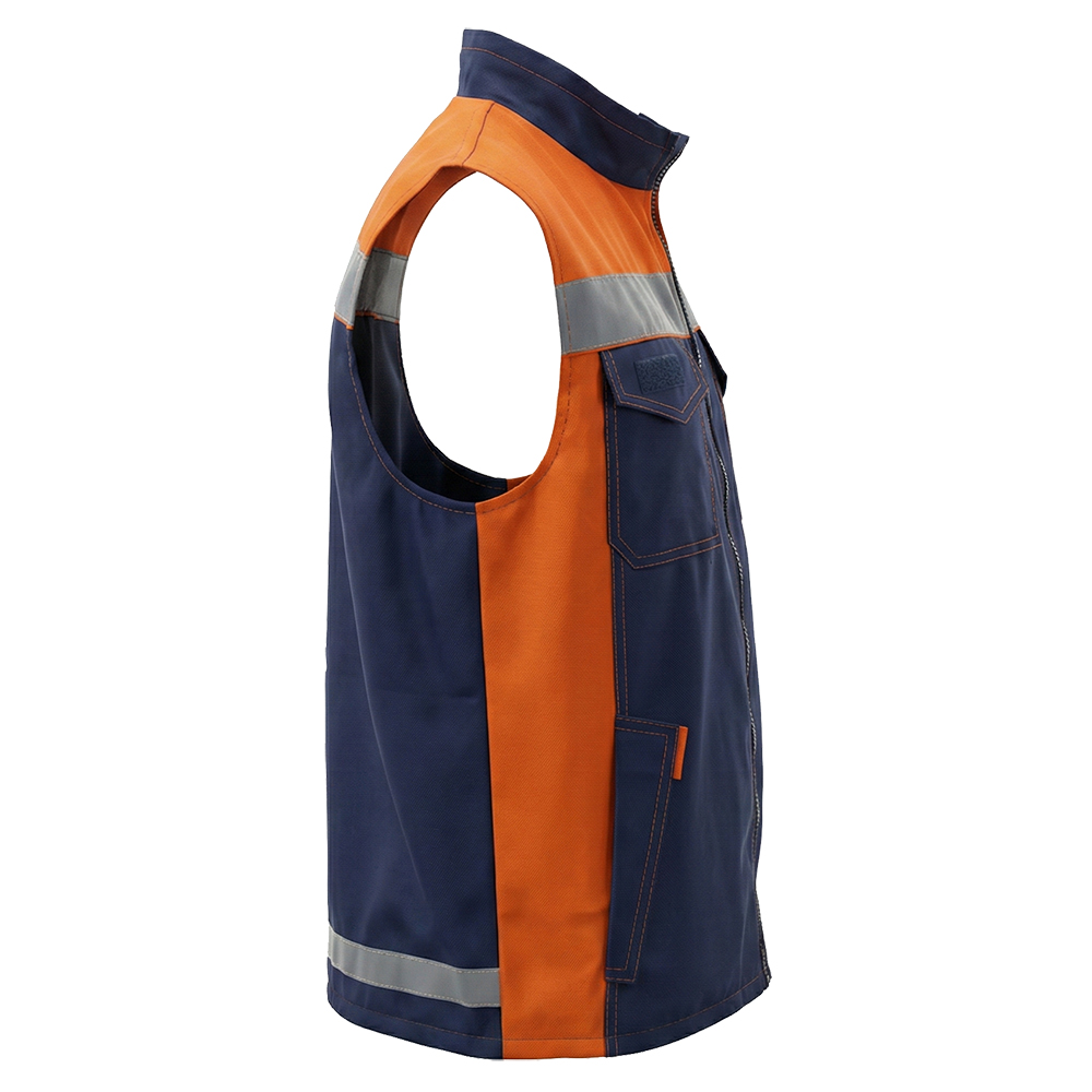 Комплект летний куртка и жилет мужской Модель-115, темно-синий с оранжевым thumbnail 7