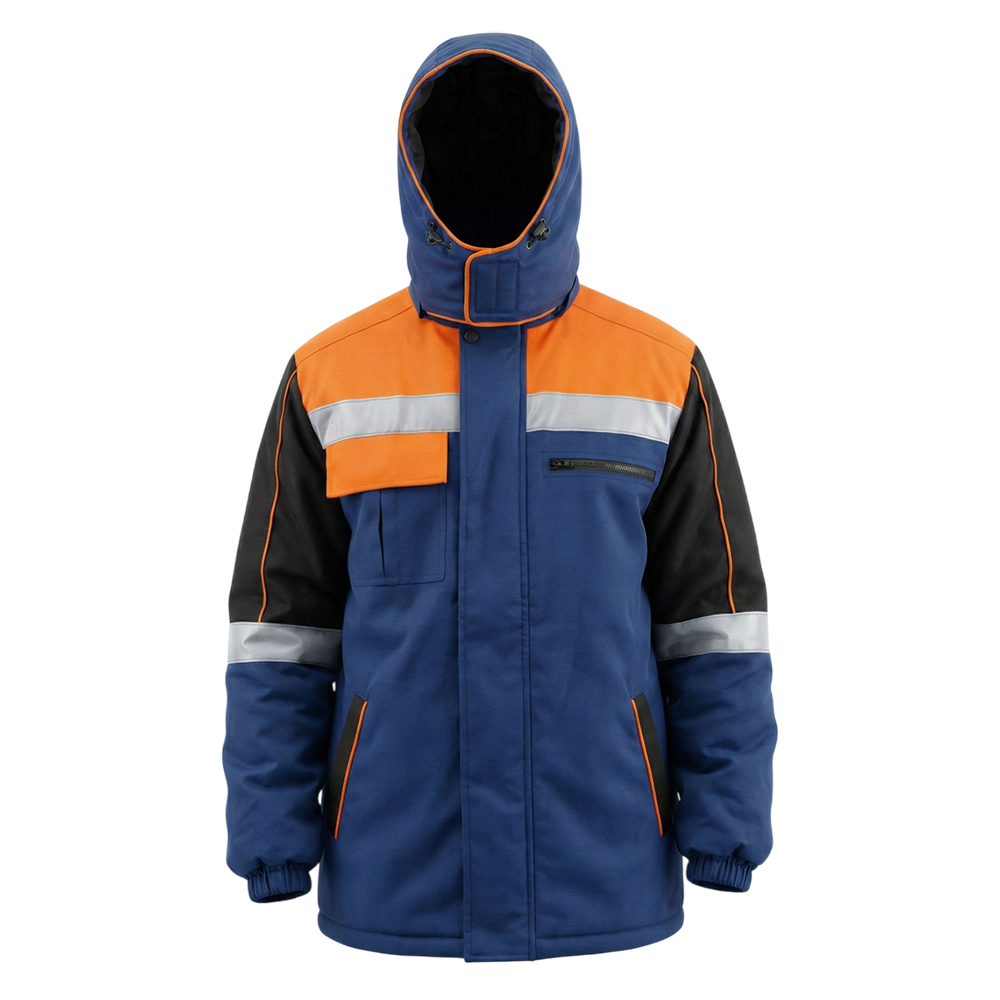 Куртка зимняя мужская Модель-303, темно-синяя с черным и оранжевым thumbnail 2