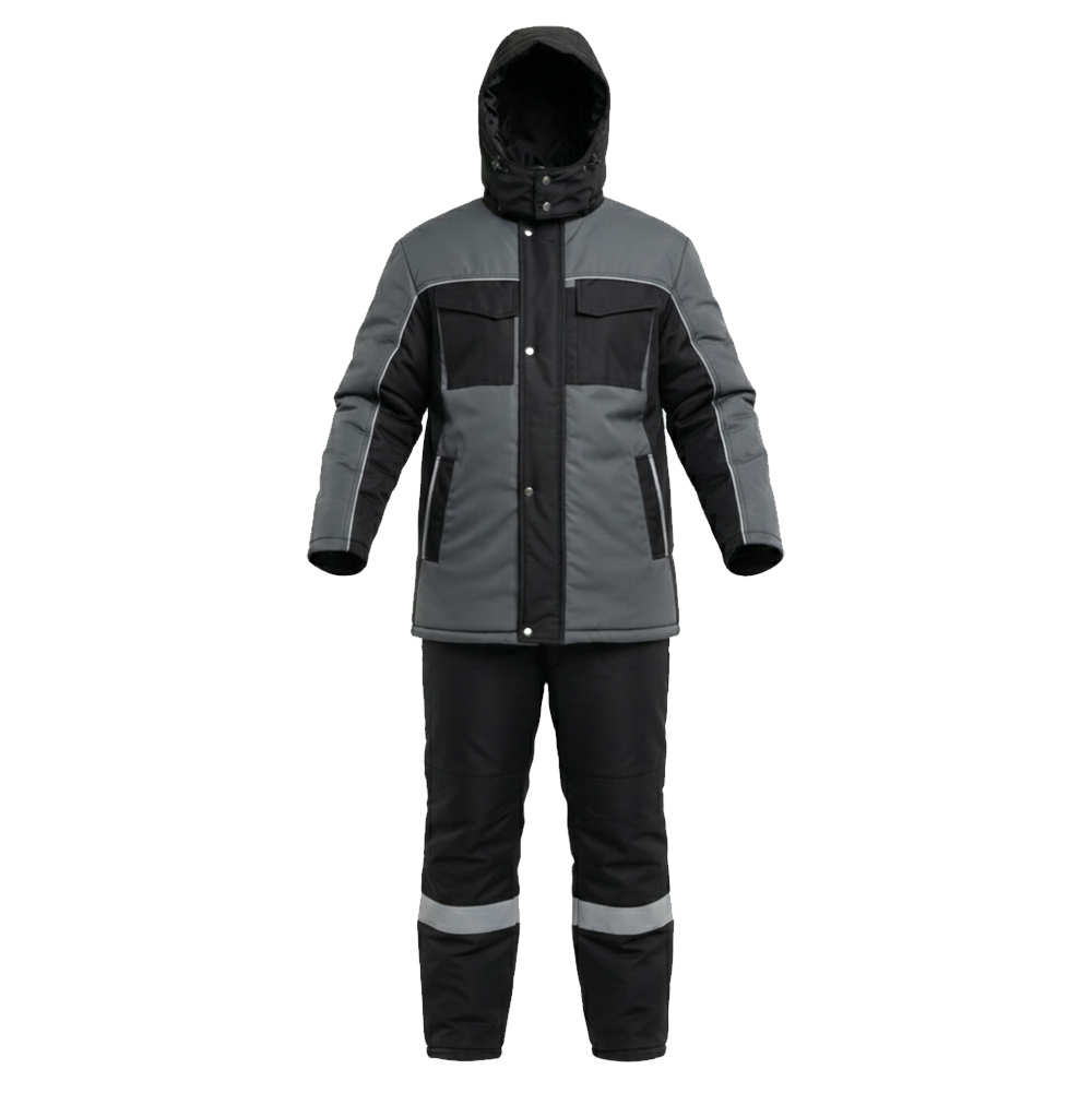 Костюм зимний мужской Модель-309, серый с черным thumbnail 2