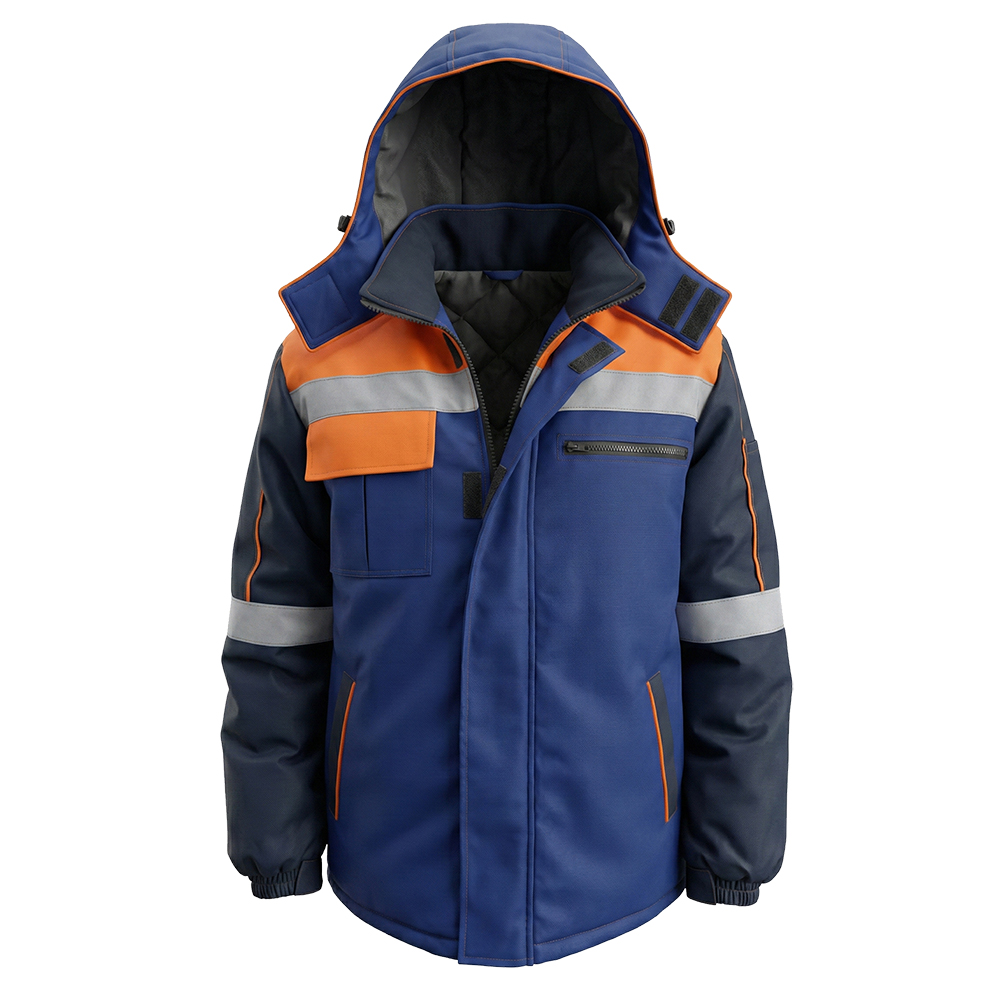 Куртка зимняя мужская Модель-303, темно-синяя с черным и оранжевым thumbnail 4
