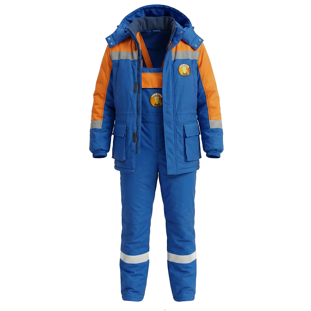 Костюм зимний мужской Модель-301, васильковый с оранжевым thumbnail 5